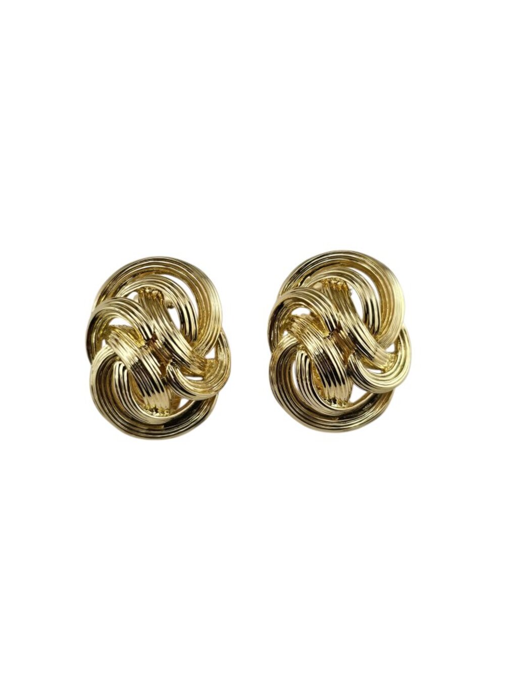 Tiffany & Co. 18K Yellow Gold Fluted Knot Clip-On Earrings #25476